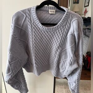 Sunday Best Cable Knit Sweater in Soft Gray